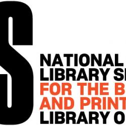 NLS Logo. In bold text the letters NLS appear in black. Beside that in smaller text appears the following: National Library Service for the Blind and Print Disabled, Library of Congress