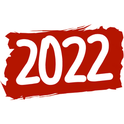 The number 2022 appear in white against a red background.