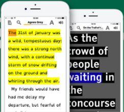 An iphone displaying a book in EasyReader with the text highlighted