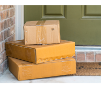 packages in front of a door