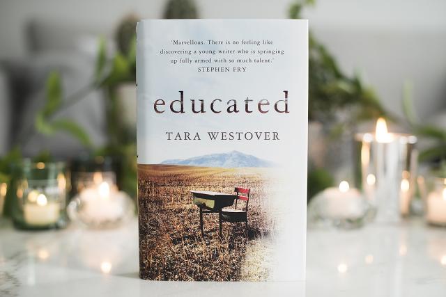 Picture of Educated book cover with lights in background