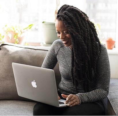 Woman using a computer