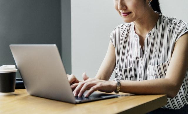 Woman using a computer