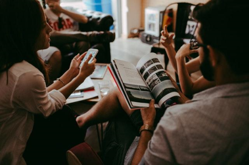 People reading in a group