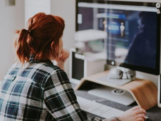 Woman at computer