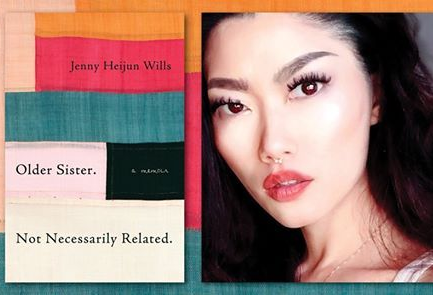 Book cover of Older sister and photo of author.