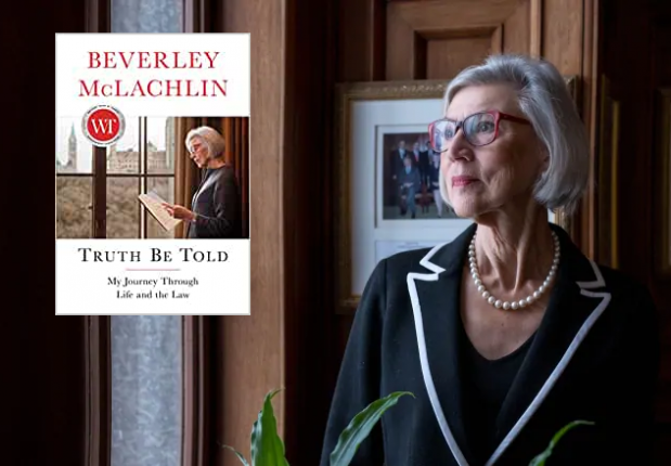 Photo of Beverley McLachlin and cover of book.