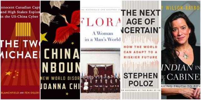 Book covers of nominated titles for the 2022 Shaughessy Cohen Prize for Political Writing