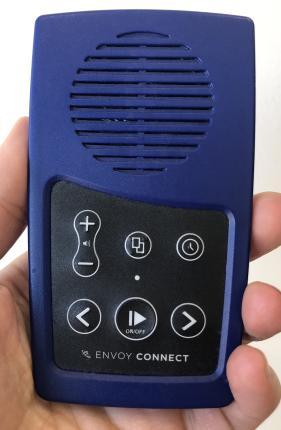 Hand holding a Envoy Connect device