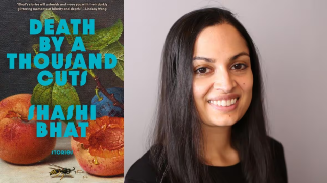 Book cover of Death by a thousand cuts with photograph of author